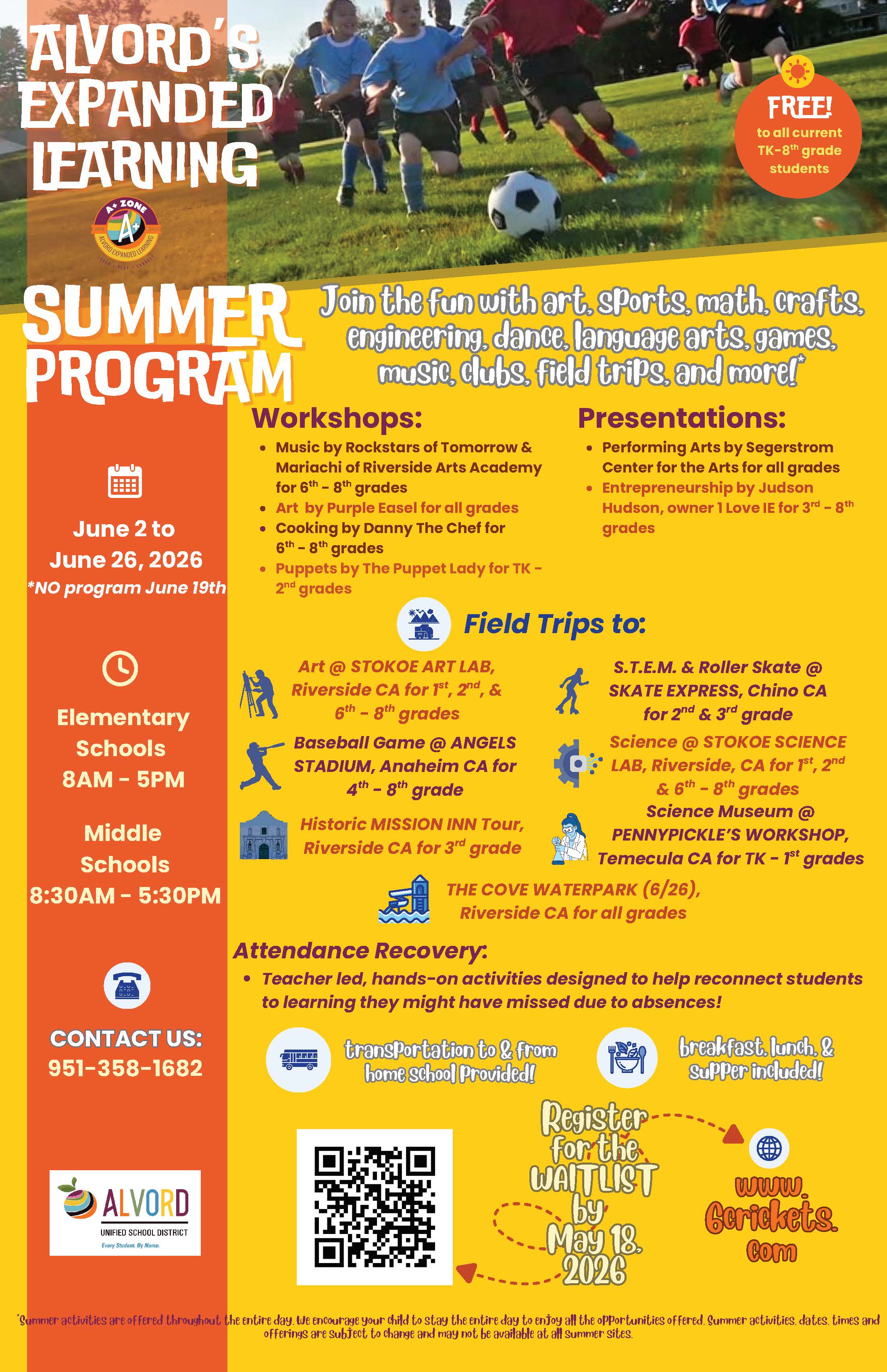 Summer Program Flyer in English
